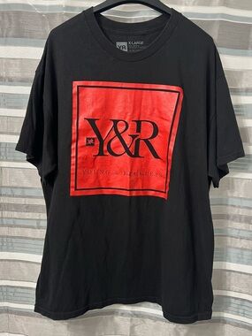 Young & Reckless Classic Black Tee with Red Square Box Logo and Y&R Print